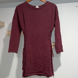 Burgundy‎ sweater bodycon dress